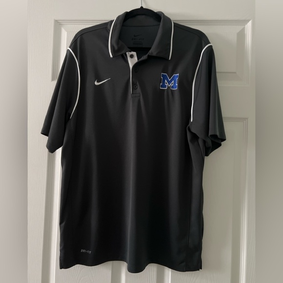 Nike Other - Nike Dri-FIT Men’s Black Polo Shirt Blue M Logo Athletic Golf Size L